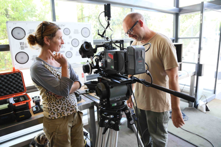 DP Duncan Cole and AC Kirsten Green prep at Niche HQ for an Ogilvy NZ Briscoes commercial 