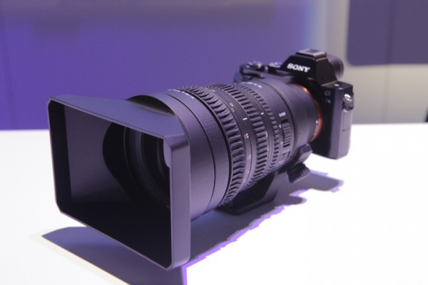 The A7S displayed at NAB 2014 (image from Newshooter)